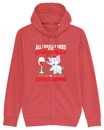 All I Really Need For Christmas Is Elephants And Wine Carmine Red