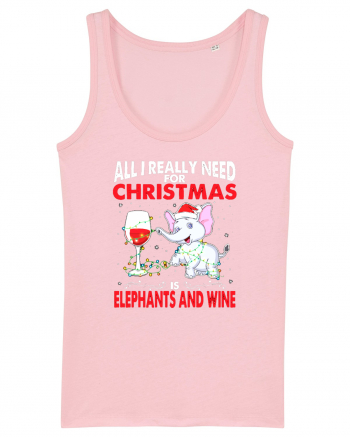 All I Really Need For Christmas Is Elephants And Wine Cotton Pink