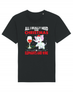 All I Really Need For Christmas Is Elephants And Wine Tricou mânecă scurtă Unisex Rocker