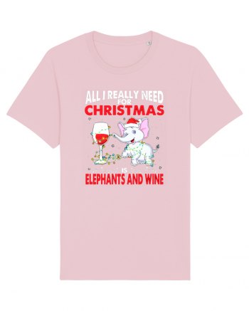 All I Really Need For Christmas Is Elephants And Wine Cotton Pink