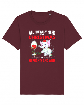 All I Really Need For Christmas Is Elephants And Wine Burgundy