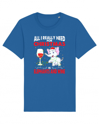 All I Really Need For Christmas Is Elephants And Wine Royal Blue