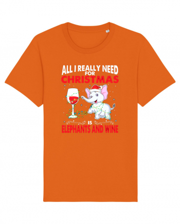 All I Really Need For Christmas Is Elephants And Wine Bright Orange