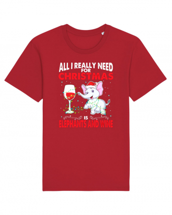 All I Really Need For Christmas Is Elephants And Wine Red