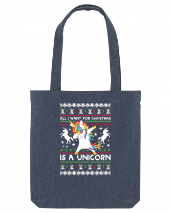 All I Want For Christmas Is A Unicorn Midnight Blue