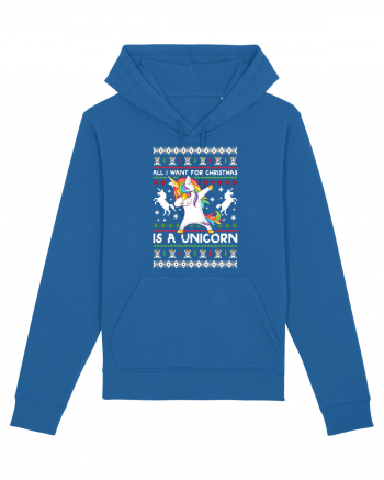 All I Want For Christmas Is A Unicorn Royal Blue