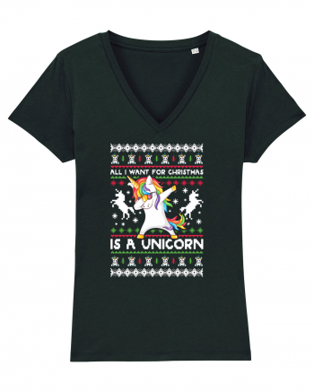 All I Want For Christmas Is A Unicorn Black