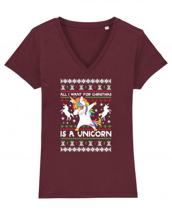 All I Want For Christmas Is A Unicorn Burgundy