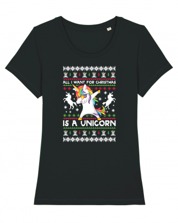 All I Want For Christmas Is A Unicorn Black