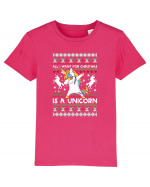 All I Want For Christmas Is A Unicorn Tricou mânecă scurtă  Copii Mini Creator