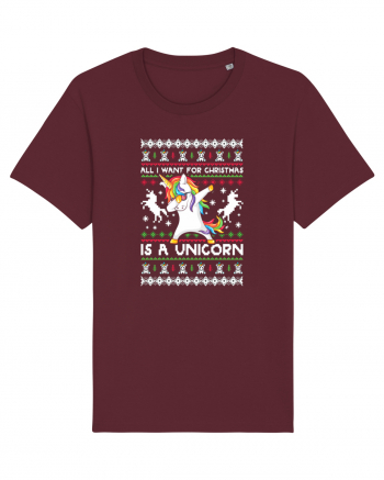 All I Want For Christmas Is A Unicorn Burgundy