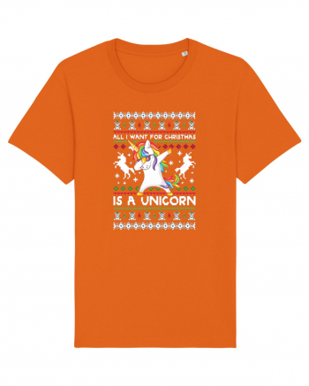 All I Want For Christmas Is A Unicorn Bright Orange