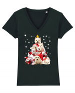 Bishon Christmas Tree Tricou mânecă scurtă guler V Damă Evoker