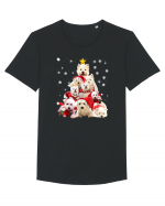 Bishon Christmas Tree Tricou mânecă scurtă guler larg Bărbat Skater