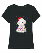 Bishon Little Xmas Tricou mânecă scurtă guler larg fitted Damă Expresser