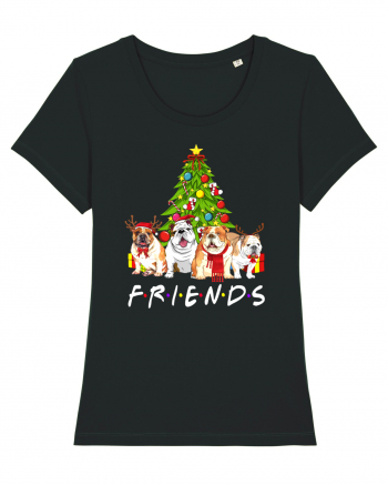 Christmas Bulldog Friends Black