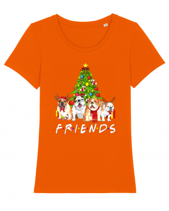 Christmas Bulldog Friends Bright Orange