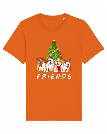 Christmas Bulldog Friends Bright Orange