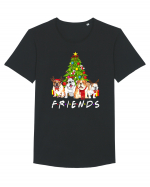 Christmas Bulldog Friends Tricou mânecă scurtă guler larg Bărbat Skater