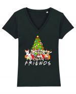 Christmas Chihuahua Friends Tricou mânecă scurtă guler V Damă Evoker