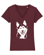 Happy husky Tricou mânecă scurtă guler V Damă Evoker