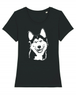 Happy husky Tricou mânecă scurtă guler larg fitted Damă Expresser