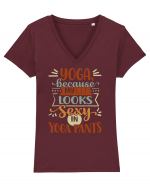 Why Yoga? Tricou mânecă scurtă guler V Damă Evoker