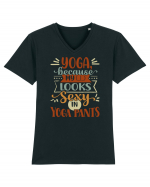 Why Yoga? Tricou mânecă scurtă guler V Bărbat Presenter