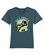 NU E PANICA, MAN! yellow Tricou mânecă scurtă guler V Bărbat Presenter