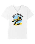 NU E PANICA, MAN! black Tricou mânecă scurtă guler V Bărbat Presenter