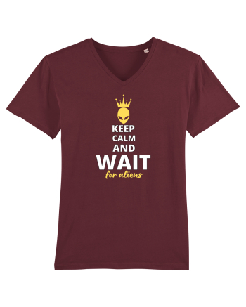 KEEP CALM AND WAIT FOR ALIENS Burgundy
