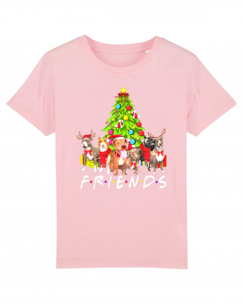 Christmas Pitbull Friends Cotton Pink