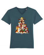 Corgi Christams Tree Tricou mânecă scurtă guler V Bărbat Presenter