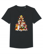 Corgi Christams Tree Tricou mânecă scurtă guler larg Bărbat Skater