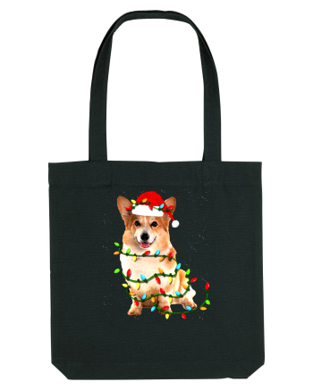 Corgi Christmas Light Black