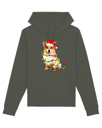 Corgi Christmas Light Khaki