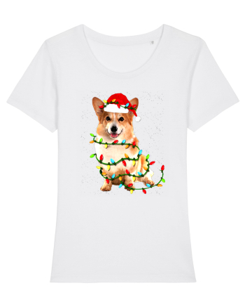 Corgi Christmas Light White