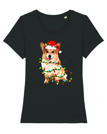 Corgi Christmas Light Black