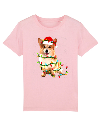 Corgi Christmas Light Cotton Pink