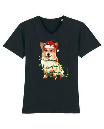 Corgi Christmas Light Black