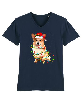 Corgi Christmas Light French Navy