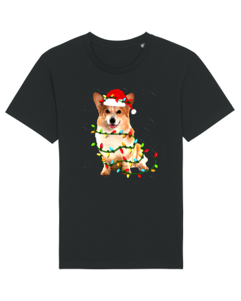 Corgi Christmas Light Black