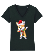 Corgi Dance Tricou mânecă scurtă guler V Damă Evoker