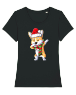 Corgi Dance Tricou mânecă scurtă guler larg fitted Damă Expresser
