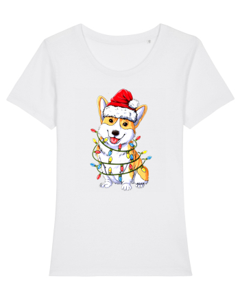 Corgi Xmas Light White