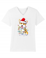 Corgi Xmas Light Tricou mânecă scurtă guler V Bărbat Presenter