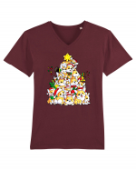 Corgi Xmas Tree Tricou mânecă scurtă guler V Bărbat Presenter