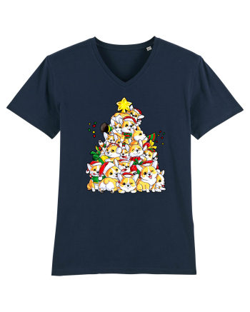 Corgi Xmas Tree French Navy