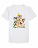 Corgi Xmas Tree Tricou mânecă scurtă guler larg Bărbat Skater