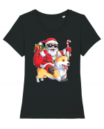 Corgisanta Tricou mânecă scurtă guler larg fitted Damă Expresser